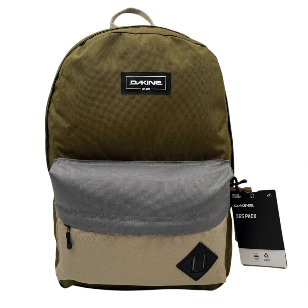 Dakine 365 Mosswood Unisex Backpack Olive Green Gray 21L 18X12X8 Fits 15